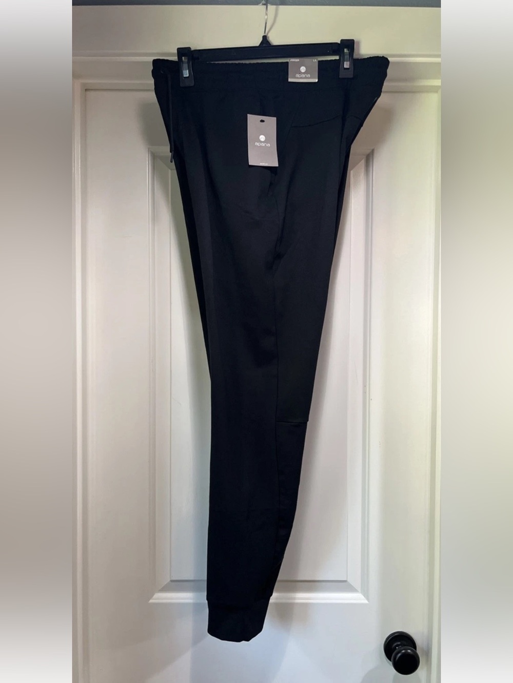 Mens Large Apana Jogger Tapered Fit Pant Black Cargo Pocket MA3471 New Tag